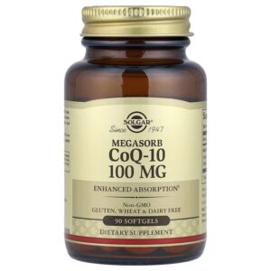 Megasorb CoQ-10, мегасорб с коэнзимом Q-10, 100 мг, 90 капсул — Solgar