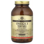 омега-3, ЭПК и ДГК, тройная сила, 950 мг, 100 капсул — Solgar