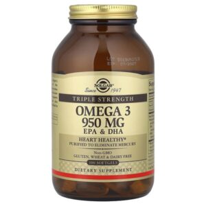 омега-3, ЭПК и ДГК, тройная сила, 950 мг, 100 капсул — Solgar