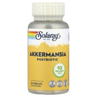 Akkermansia, постбиотик, 10 млрд ТОЕ, 30 вегетарианских капсул — Solaray