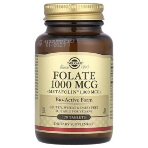 фолат, 1000 мкг, 120 таблеток — Solgar