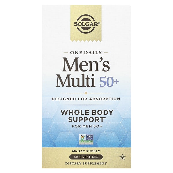 sol62015_v_23.jpg One Daily Men's Multi, мультивитамины для мужчин старше 50 лет, 60 капсул — Solgar