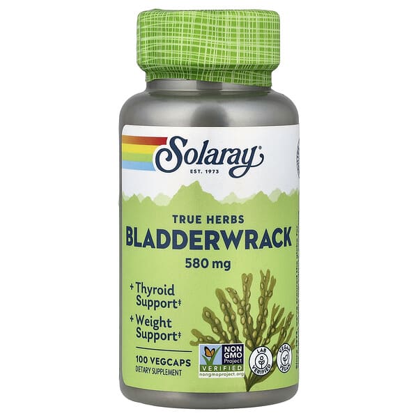 sor00185_v_56.jpg True Herbs, Bladderwrack, 580 мг, 100 растительных капсул — Solaray