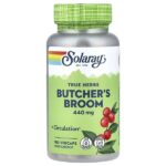 True Herbs, Butcher's Broom, 440 мг, 100 вегетарианских капсул — Solaray