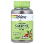True Herbs, кайенский перец, 515 мг, 180 вегетарианских капсул — Solaray
