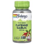 True Herbs, кайенский чеснок, 100 растительных капсул — Solaray