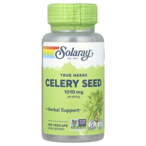 True Herbs, семена сельдерея, 100 вегетарианских капсул (505 мг на капсулу) — Solaray
