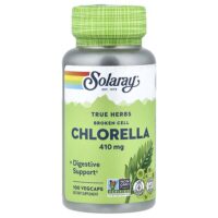 True Herbs, хлорелла с разрушенными клетками, 410 мг, 100 вегетарианских капсул — Solaray