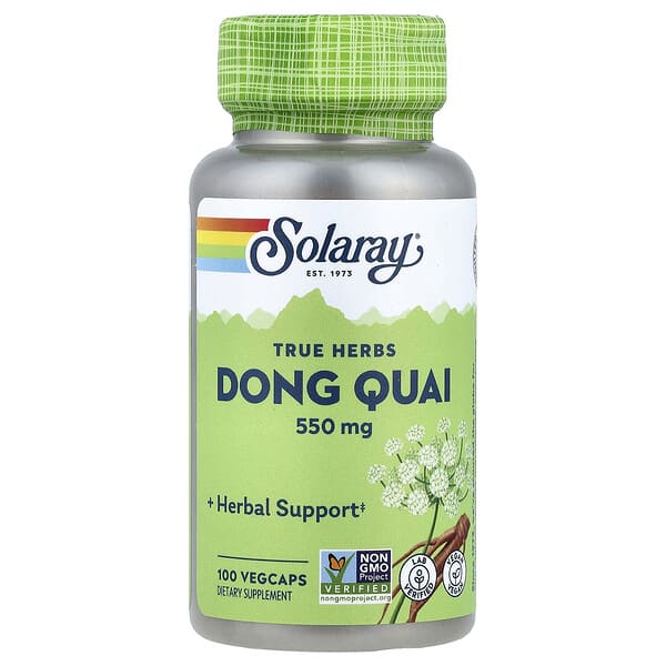 sor01235_v_24.jpg True Herbs, Dong Quai, 550 мг, 100 растительных капсул — Solaray