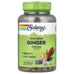 True Herbs, имбирь, 180 растительных капсул (550 мг в 1 капсуле) — Solaray