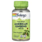 True Herbs, американский женьшень, 480 мг, 50 вегетарианских капсул — Solaray