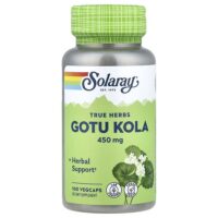 True Herbs, готу кола, 450 мг, 100 растительных капсул — Solaray