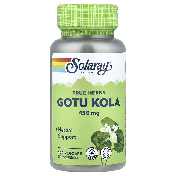 sor01330_v_24.jpg True Herbs, готу кола, 450 мг, 100 растительных капсул — Solaray