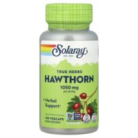 True Herbs, боярышник, 100 растительных капсул (525 мг на капсулу) — Solaray