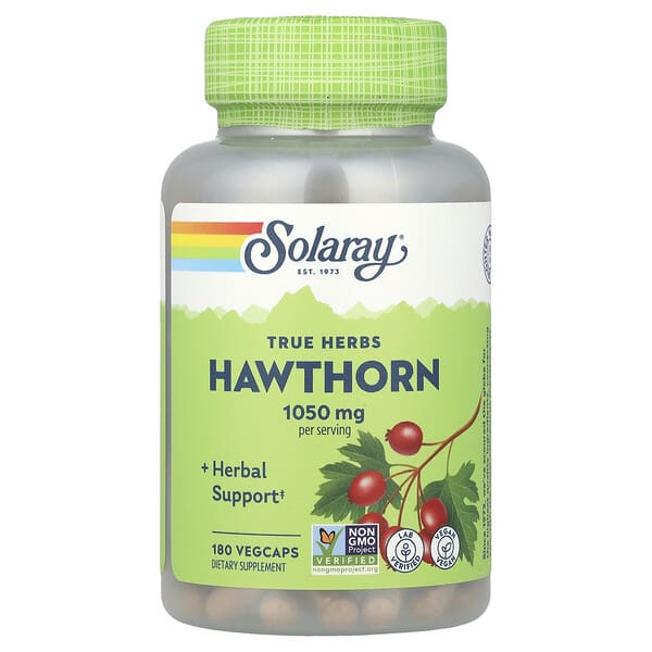 sor01341_v_49.jpg True Herbs, боярышник, 180 вегетарианских капсул (525 мг на капсулу) — Solaray