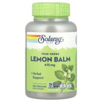 True Herbs, мелисса, 475 мг, 100 вегетарианских капсул — Solaray