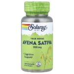 True Herbs, овсянка (Avena sativa), 350 мг, 100 растительных капсул — Solaray