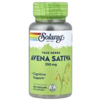 True Herbs, овсянка (Avena sativa), 350 мг, 100 растительных капсул — Solaray