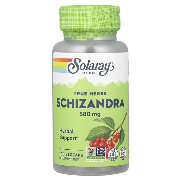 sor01555_v_56.jpg True Herbs, лимонник, 580 мг, 100 вегетарианских капсул — Solaray