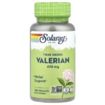True Herbs, валериана, 470 мг, 100 капсул VegCap — Solaray