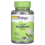 True Herbs, валериана, 470 мг, 180 растительных капсул — Solaray