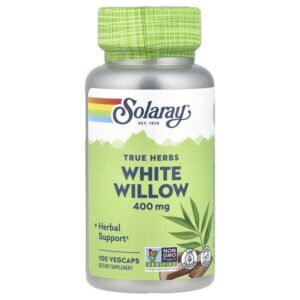 True Herbs, белая ива, 400 мг, 100 растительных капсул — Solaray