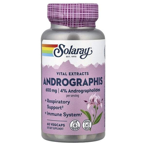 sor03018_v_34.jpg Vital Extracts, андрографис, 60 капсул на растительной основе — Solaray