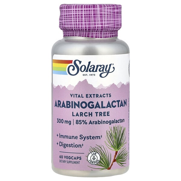 sor03020_v_34.jpg Vital Extracts, арабиногалактан, лиственница, 300 мг, 60 растительных капсул — Solaray