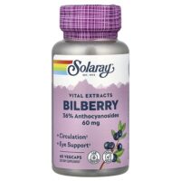 Vital Extracts, черника, 60 мг, 60 растительных капсул — Solaray