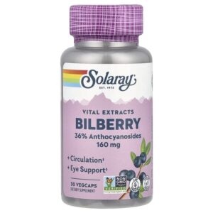 Vital Extracts Bilberry, 30 вегетарианских капсул — Solaray