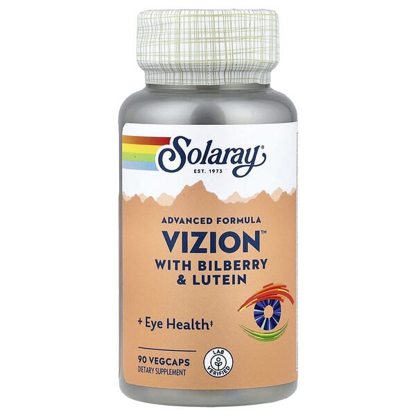 sor03150_v_24.jpg Advanced Formula Vizion™ с черникой и лютеином, 90 растительных капсул — Solaray