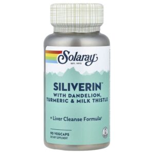 Siliverin™ с одуванчиком, куркумой и расторопшей, 90 растительных капсул — Solaray