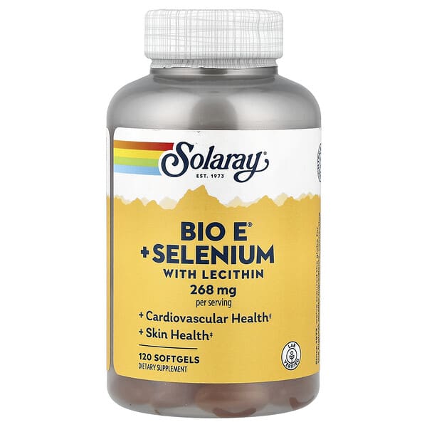 sor04169_v_53.jpg Bio E®, витамин E с селеном и лецитином, 120 капсул — Solaray