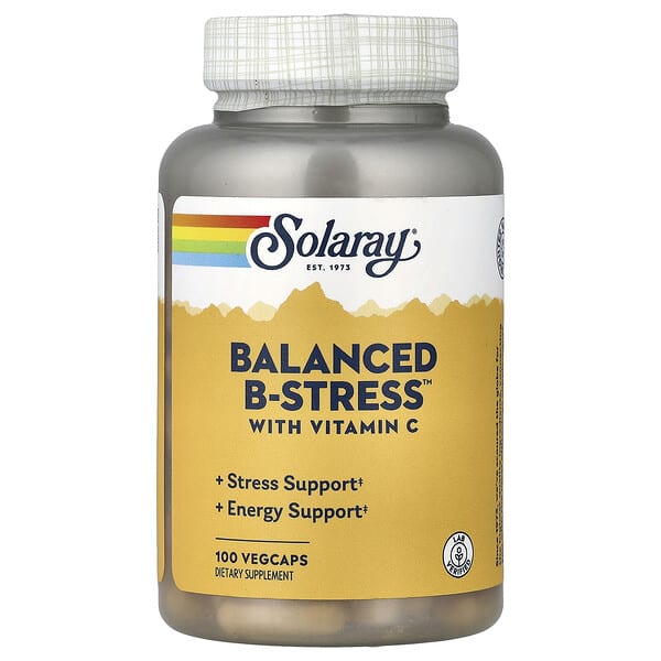sor04215_v_25.jpg Balanced B-Stress™ с витамином C, 100 растительных капсул — Solaray