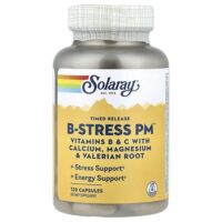 витамин B-Stress PM™ с медленным высвобождением, 120 капсул — Solaray