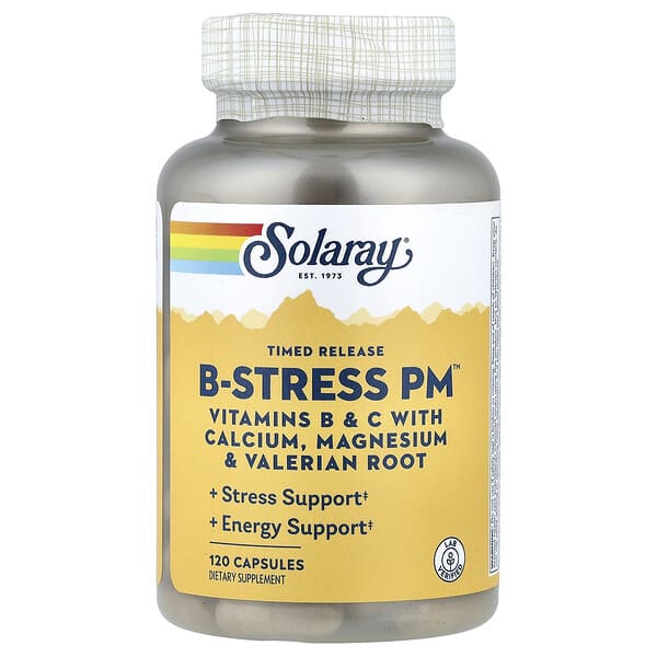 sor04231_v_24.jpg витамин B-Stress PM™ с медленным высвобождением, 120 капсул — Solaray