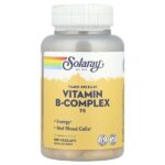 B-Complex 75, комплекс с витаминами группы B медленного высвобождения, 100 вегетарианских капсул — Solaray