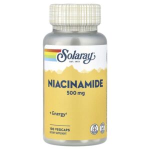 никотинамид, 500 мг, 100 капсул VegCap — Solaray