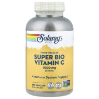 Super Bio, витамин C, с медленным высвобождением, 360 растительных капсул — Solaray