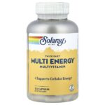 Twice Daily Multi Energy™, мультивитамины, без железа, 120 капсул — Solaray