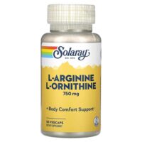 L-аргинин L-орнитин, 750 мг, 50 растительных капсул — Solaray