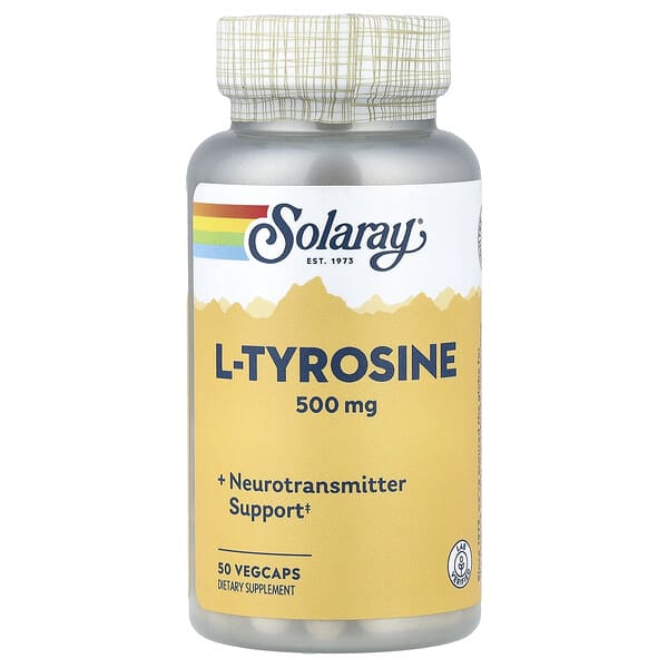 sor04990_v_24.jpg L-тирозин, 500 мг, 50 вегетарианских капсул — Solaray
