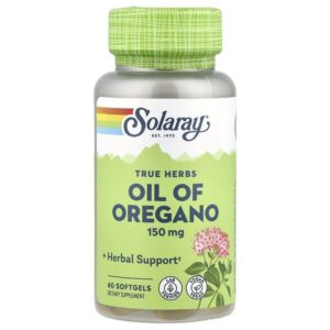 True Herbs, масло орегано, 150 мг, 60 капсул — Solaray