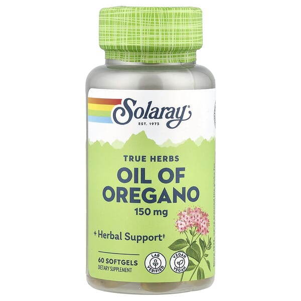 sor08252_v_45.jpg True Herbs, масло орегано, 150 мг, 60 капсул — Solaray