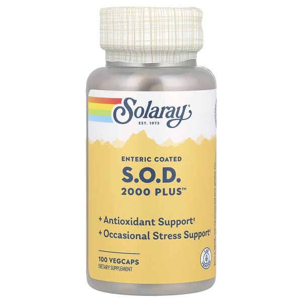 sor08930_v_27.jpg СОД с кишечнорастворимой оболочкой 2000 Plus™, 100 растительных капсул — Solaray