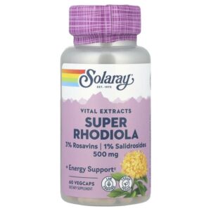 Vital Extracts, супер родиола, 500 мг, 60 капсул VegCap — Solaray