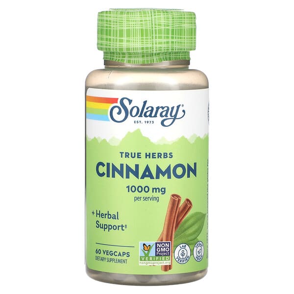 sor11663_v_32.jpg True Herbs, Cinnamon , 500 mg, 60 VegCaps — Solaray