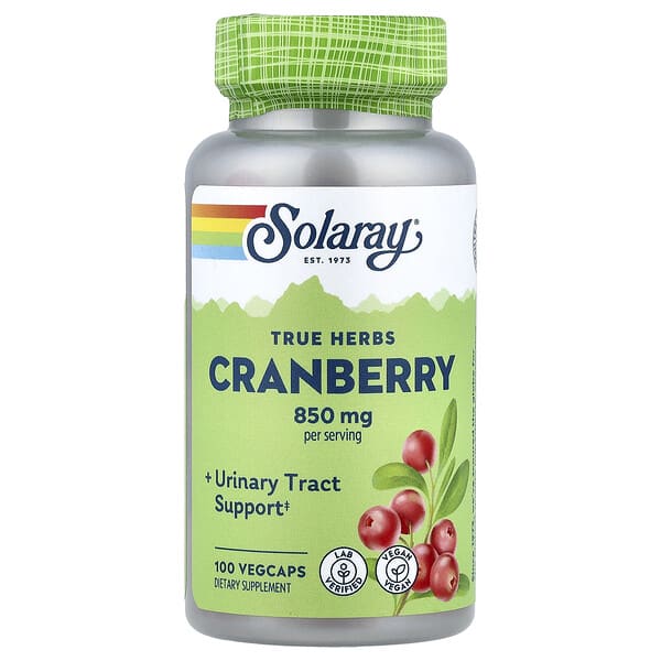 sor11992_v_24.jpg True Herbs, клюква, 100 растительных капсул (425 мг на капсулу) — Solaray