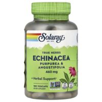 True Herbs, эхинацея, 460 мг, 180 растительных капсул — Solaray