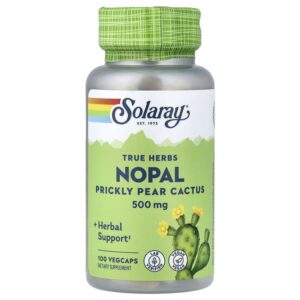 True Herbs, нопал, кактус с опунцией, 500 мг, 100 вегетарианских капсул — Solaray